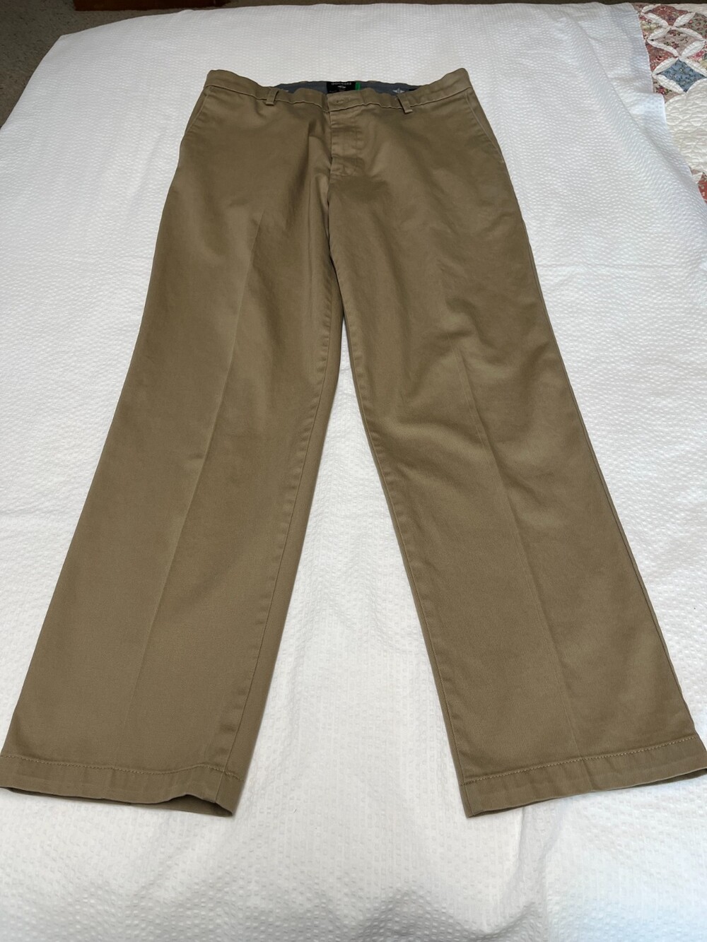 Dockers Men's Chino Pants 34X32 Khaki Flat Front NWOT